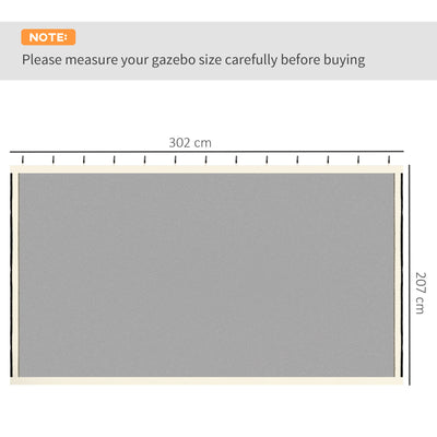 Outsunny 302 x 207cm Universal Replacement Mesh Sidewall Netting for Patio Gazebos and Canopy Tents, (Sidewall Only) Beige 