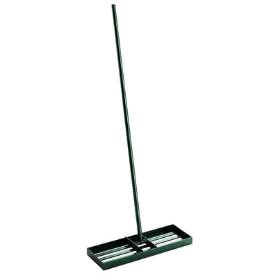 Outsunny Lawn Levelling Rake, 76 x 26 cm Lawn Leveller Lute with 169 cm Handle for Grass Soil Sand Yard Golf Course 