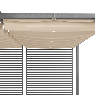 Outsunny 3 x 2.8m Metal Pergola, with Retractable Fabric Roof - Beige 