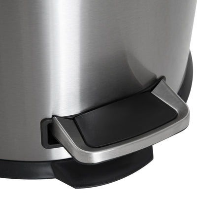 HOMCOM Foot Pedal Bin Stainless Steel Metal Waste Rubbish Lid Kitchen Garbage 30L Silver 