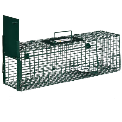 Outsunny Metal Rat Trap with Single Door, for Small Animals, Dark Green