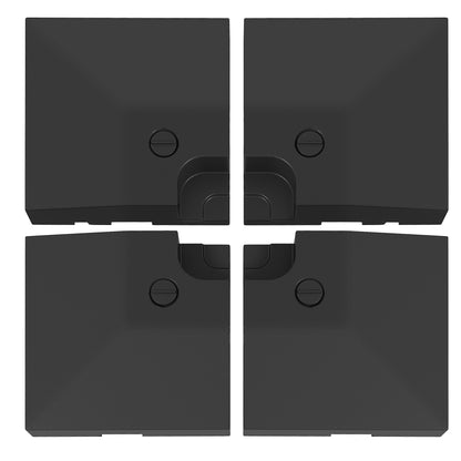 Outsunny 4 Pieces Fillable Parasol Base, Heavy Duty Umbrella Weights for Cross Stand, Square Holder for Cantilever Parasol, Total 120KG Sand/ 80L Water Filled (Metal Pole & Cross Stand NOT INCLUDED) 