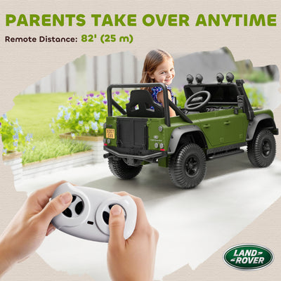 AIYAPLAY Kids Ride On Car with Remote Control, Music, Horn, 4 Spring Suspension Wheels, LED Lights for 3-5 Years Old, Green 