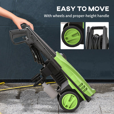 DURHAND 1800W High\'c2\'a0Pressure\'c2\'a0Washer, 150 Bar Pressure, 510 L/h Flow, High-Performance Portable Power Jet Wash Cleaner Green 
