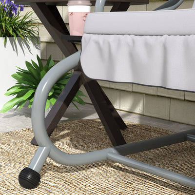 Outsunny Three-Person garden Swing Chair, with Adjustable Canopy - Light Grey 