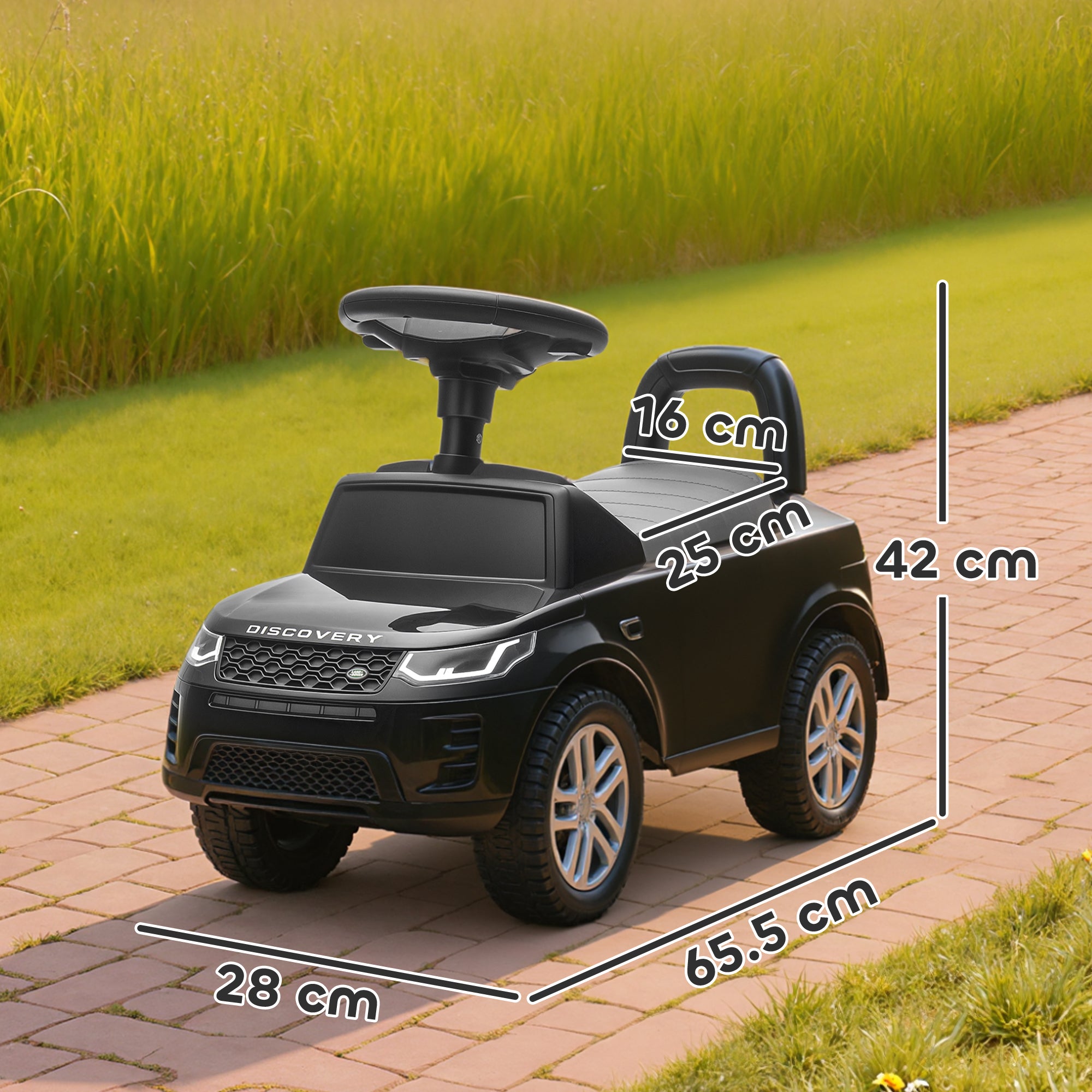 AIYAPLAY Land Rover Licensed Toddler Ride on Car with Horn, Engine Sounds, Under-Seat Storage, for 18-36 Months, Black 