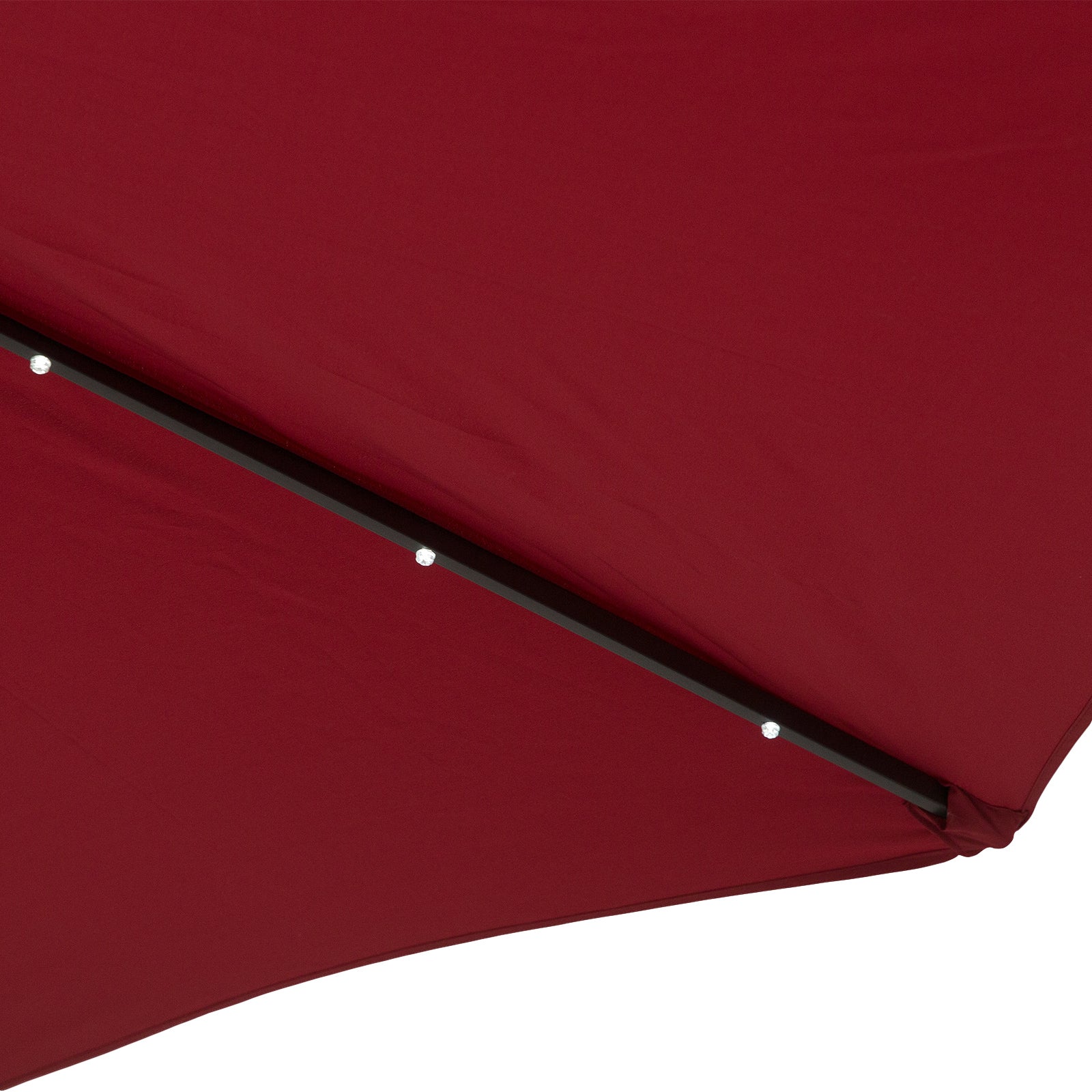 Outsunny 2.7m Patio Garden Umbrella Outdoor Parasol with Tilt Crank and 24 LEDs Lights (Red) 