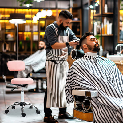 HOMCOM 360\'c2\'b0 Swivel Seat Salon Stool - Pink 
