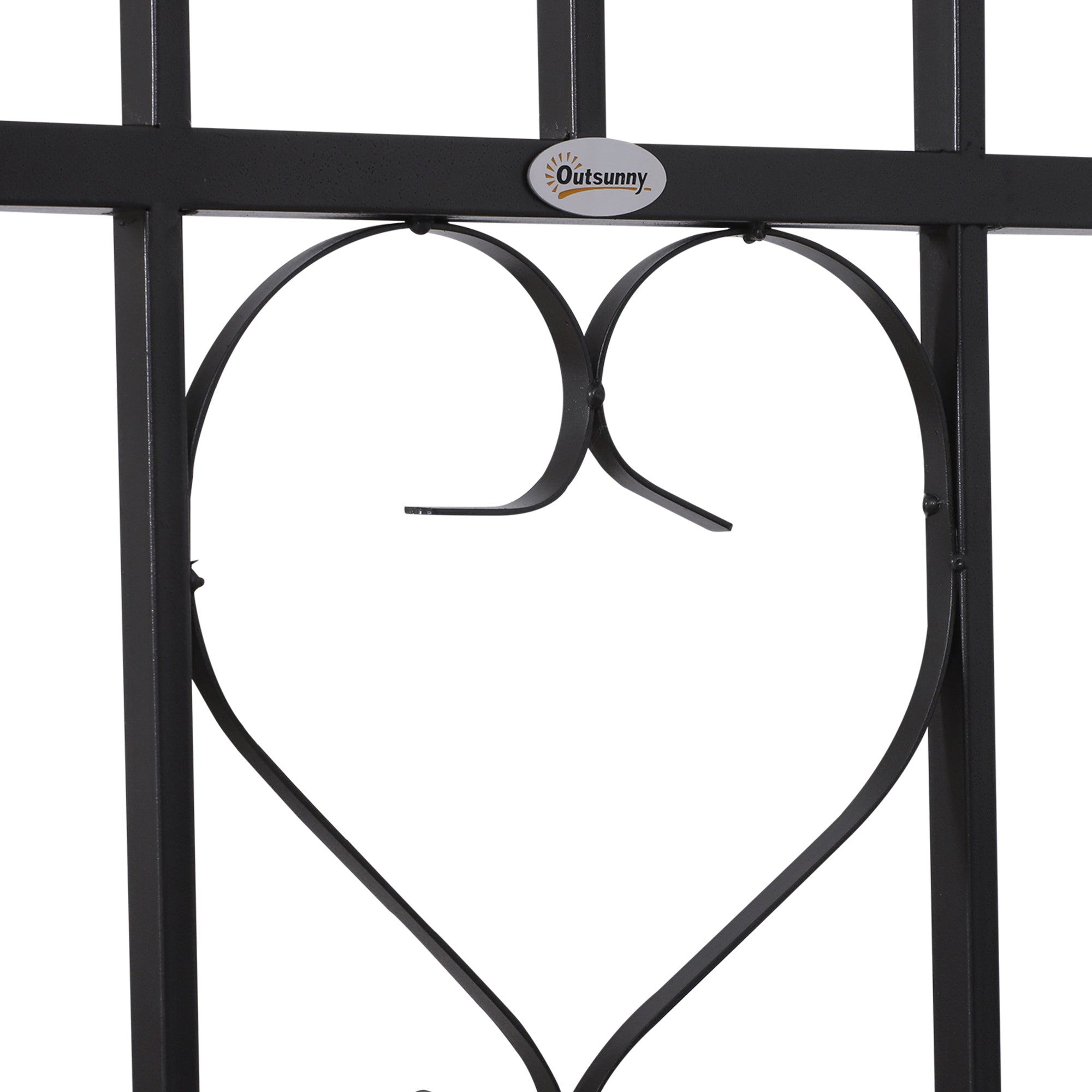 Outsunny Metal Frame Bench W/Arch, 114Lx60Wx206H cm-Grey 