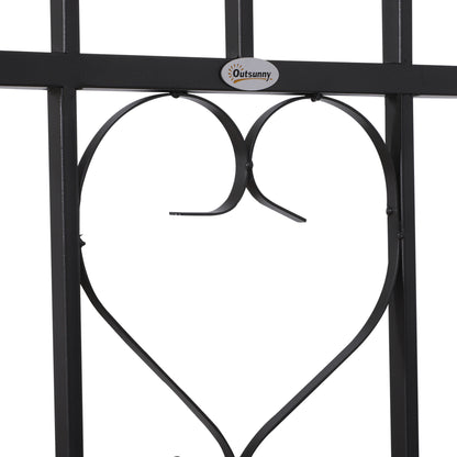 Outsunny Metal Frame Bench W/Arch, 114Lx60Wx206H cm-Grey 