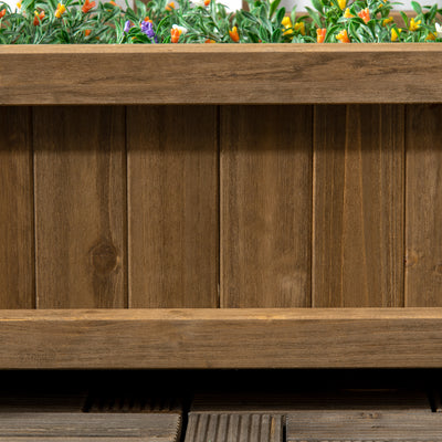Outsunny Garden Planters with Trellis for Climbing Vines, Wood Raised Beds for Garden, Flower Pot, Indoor Outdoor, Brown 