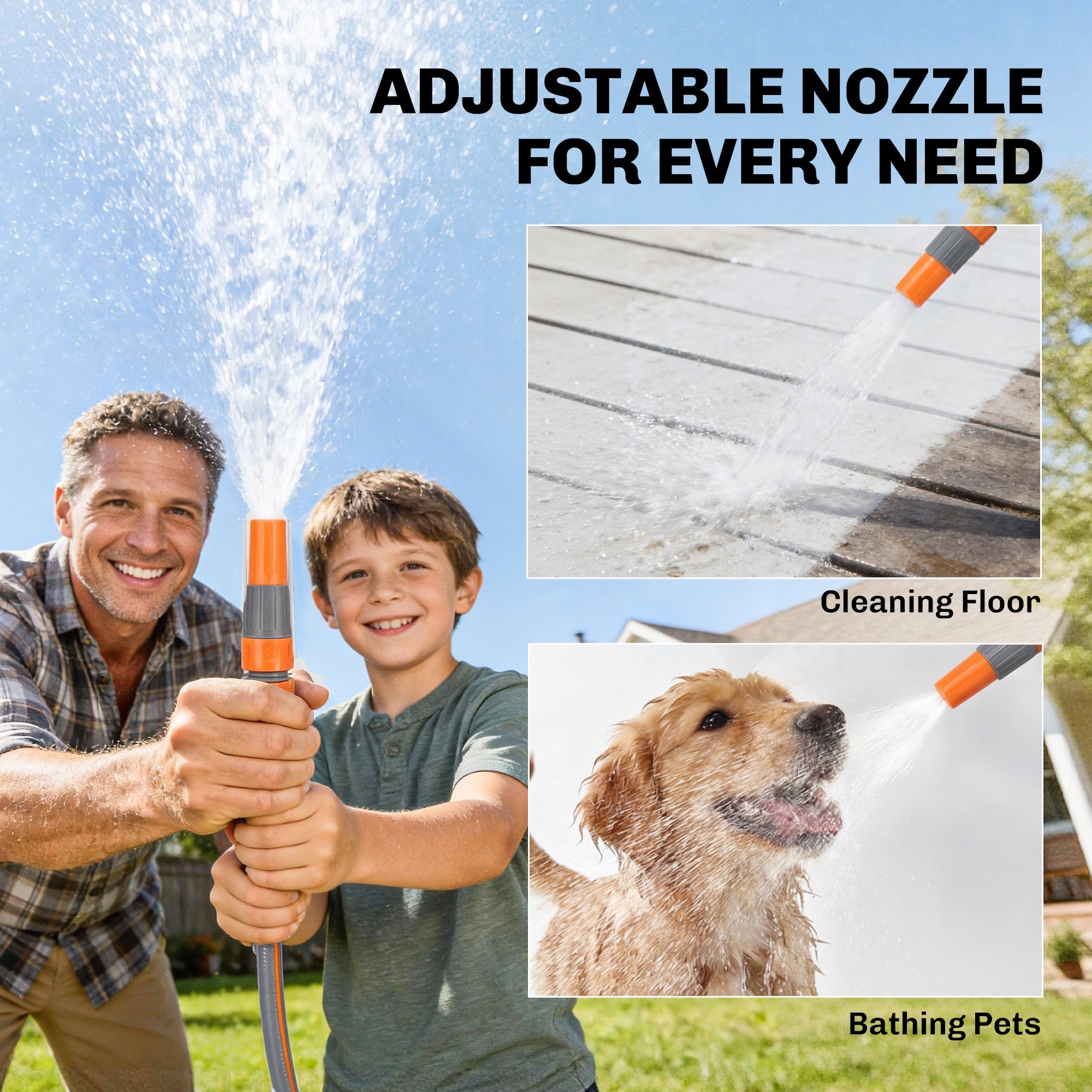 Outsunny Retractable Hose Reel Wall Mounted, 20+1.6m Garden Hose Pipe Reel with Auto Retraction, Self-Locking, Orange 
