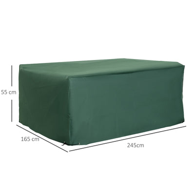 Outsunny 600D Oxford Patio Set Cover Outdoor Garden Rattan Furniture Protection Cover Protector Waterproof Anti-UV, Green, 245 x 165 x 55cm 