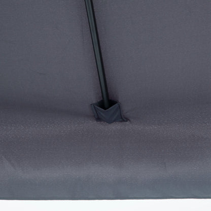 Outsunny 2.3m Half Parasol Semi Round Umbrella Patio Metal Frame Crank Handle for Balcony-- NO BASE INCLUDED, Grey 