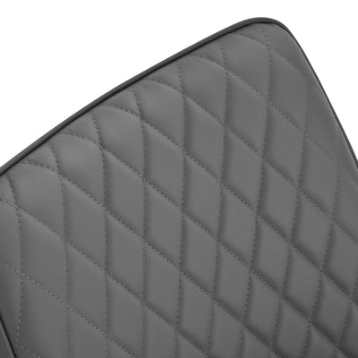 HOMCOM Set Of 2 Quilted PU Leather Dining Chairs with Metal Frame 4 Legs Foot Caps Home Seating Modern Stylish Executive Grey 