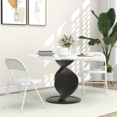 HOMCOM Set of Two Cushioned Steel Folding Chairs - White 
