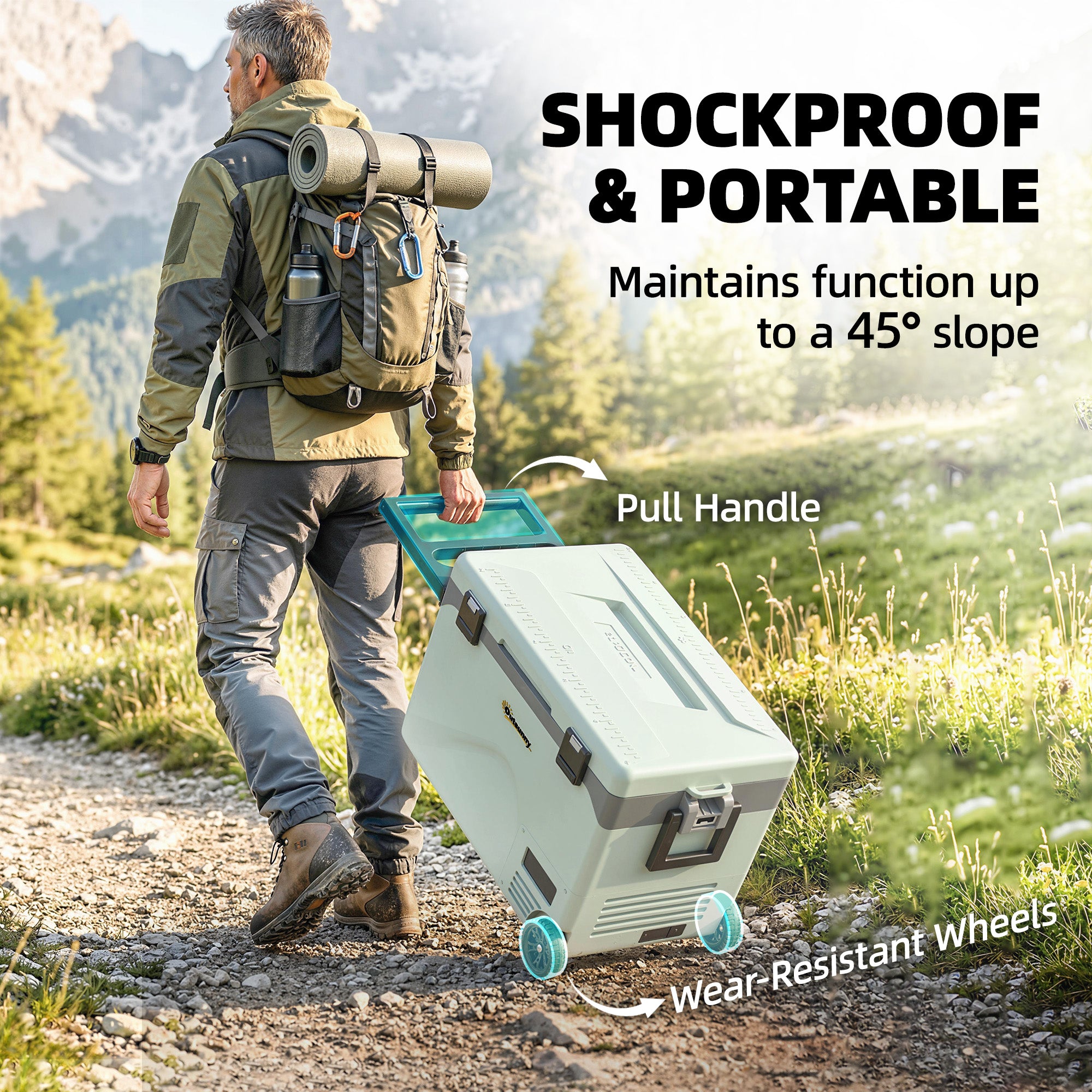Outsunny 42.5L Compressor Car Fridge Freezer, Camping Refrigerator with App Control, 20℃-20℃ 
