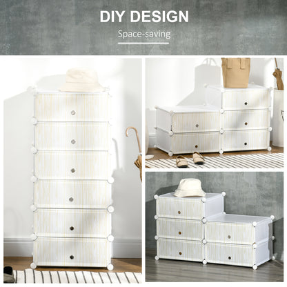 HOMCOM Six Cube Modular Storage Storage Unit - White 