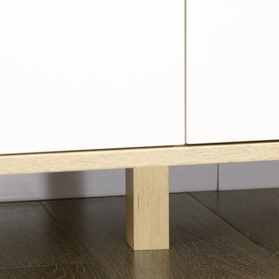 HOMCOM Bedroom Chest of Drawers, Wide 6-Drawer Dresser, Storage Drawer Unit with Wood Legs for Living Room, White and Light Brown 