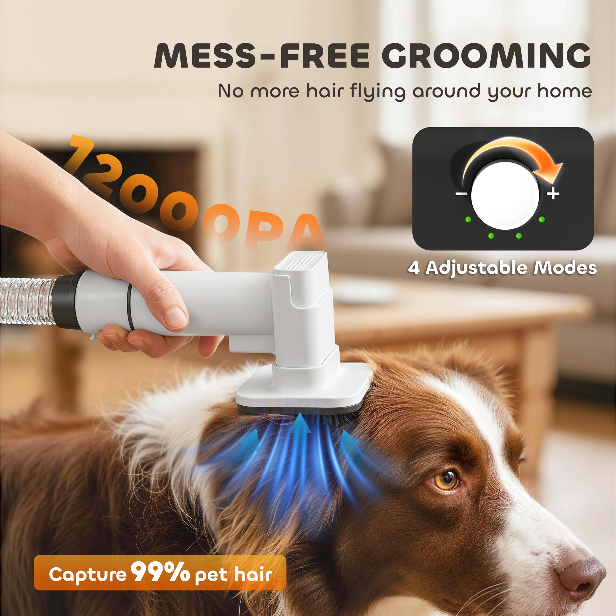 PawHut 5 in 1 Dog Grooming Vacuum & Dryer w/ Clipper, 1.8L Canister, 4 Modes Blow Temperature 