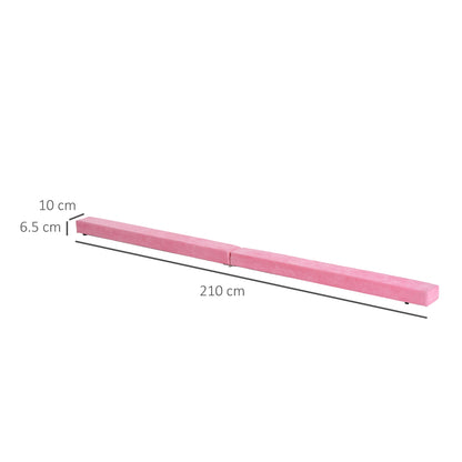 HOMCOM 2.1M 7FT Gymnastics Folding Balance Beam Home Gym Training Exercise Sports - Pink