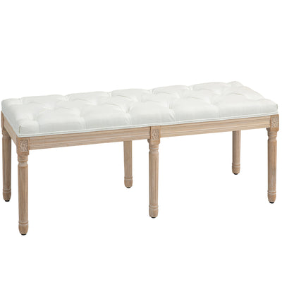 HOMCOM Vintage French Look Bed End Bench - Cream White 