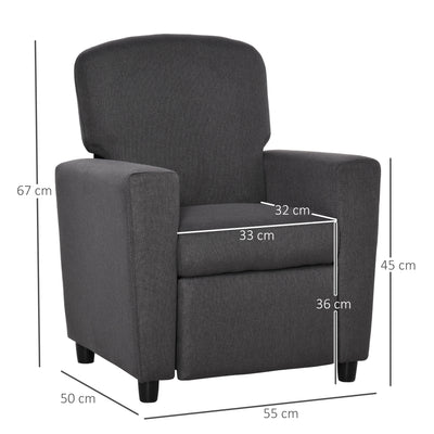 HOMCOM 2 in 1 design Kids Sofa Armchair with Footrest for Children Playroom Bedroom Living Room, 55 x 50 x 67cm, Grey 