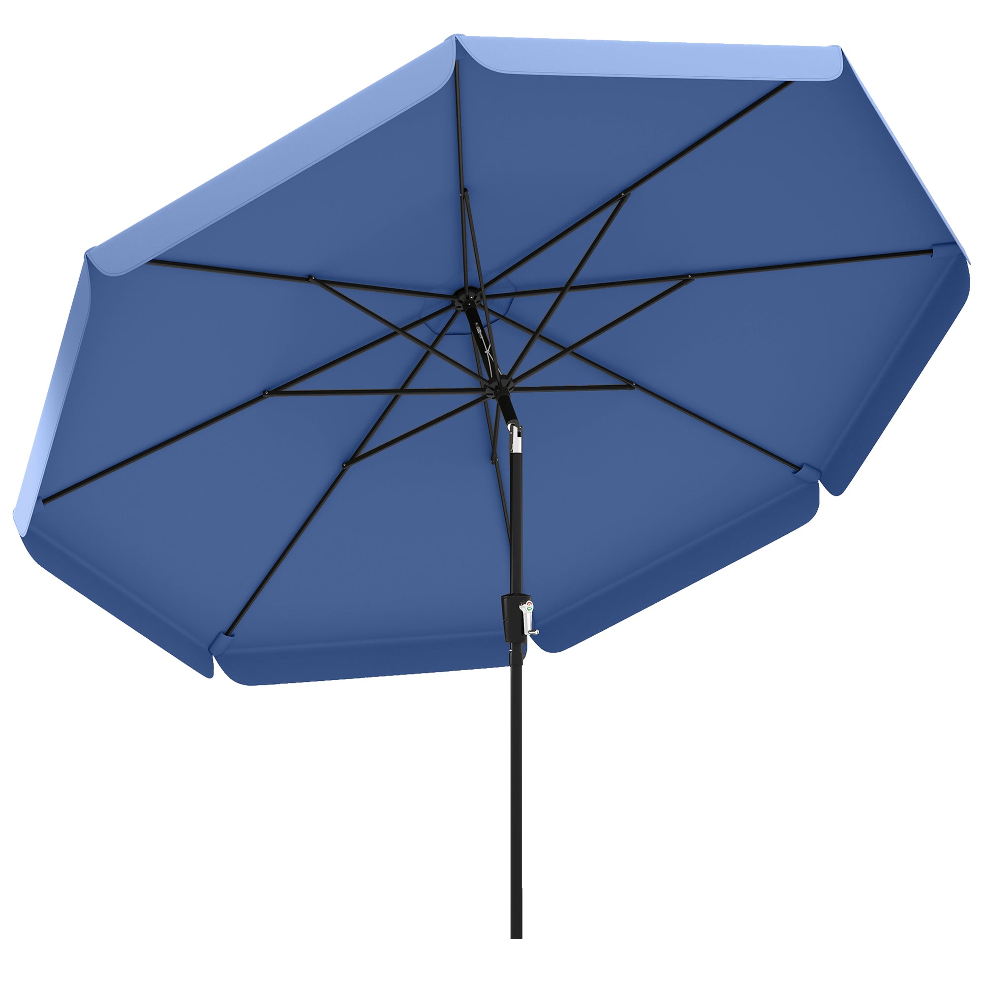 Outsunny 3 m Garden Parasol with Tilt Mechanism & Crank Handle, UPF 30+ Patio Umbrella Outdoor Table Umbrella, Dark Blue 
