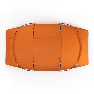 Outsunny 4-6 Man Camping Tent w/ Two Bedroom, Hiking Sun Shelter, UV Protection Tunnel Tent, Orange 