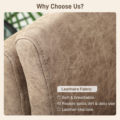 HOMCOM Two-Seater Leathaire Sofa - Light Brown 