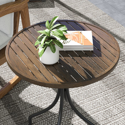 Outsunny Φ66cm Galvanised Steel Garden Table - Brown 
