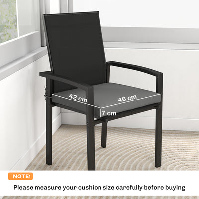Outsunny Set of 6 Outdoor Seat Cushions with Machine Washable Cover, Water Repellent Seat Cushions Dark Grey 