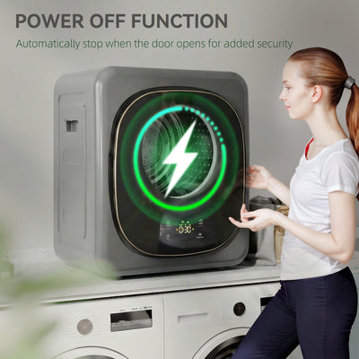 HOMCOM 4kg Vented Tumble Dryer with 5 Drying Mode, 800W Compact Freestanding Front Tumble Dryer Grey 