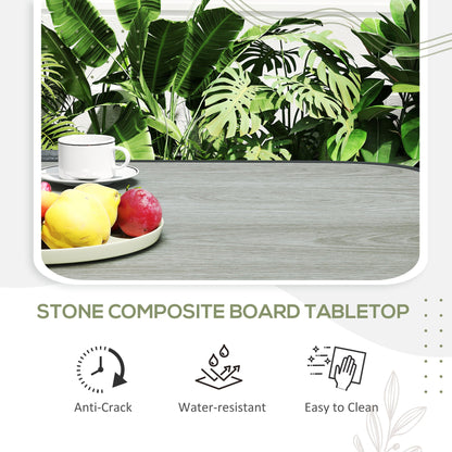 Outsunny 4-Seater Rattan Cube Garden Furniture Set with Cushions - Charcoal Grey 