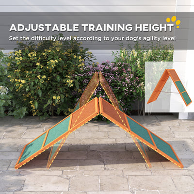 PawHut Dog Agility Equipment, Dog Playground Equipment with Non-slip Surface, A-frame, Agility Ramp for All Breeds, Orange 