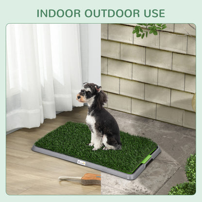 PawHut Artificial Grass Dog Toilet with Tray for Potty Training Indoor Outdoor, 2 Packs, 67 x 41cm 