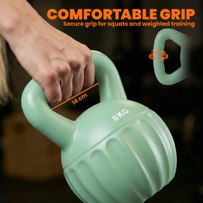 SPORTNOW Kettlebell for Strength Training Kettle Bell with Non-Slip Handle 8 kg Green 