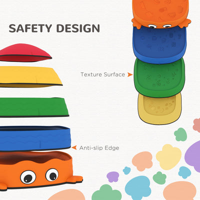 AIYAPLAY 5PCS Sensory Stepping Stones for Toddlers, Frog-Shaped Kids Stepping Stones Set with Anti-Slip Edging for Ages 2-8 