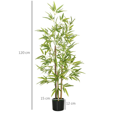 HOMCOM Artificial Plant Bamboo Artificial Tree Height 120 cm with Pot for Home Indoor Decor 