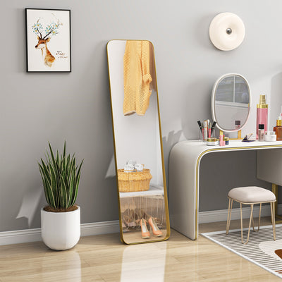 HOMCOM 40 x 160 cm Rectangular Full Length Mirror - Gold Tone 