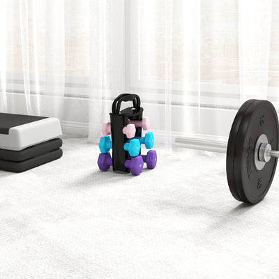 SPORTNOW Dumbbells Set with Storage Rack, 2 x 1kg, 2 x 2kg, 2 x 3kg, Pink 
