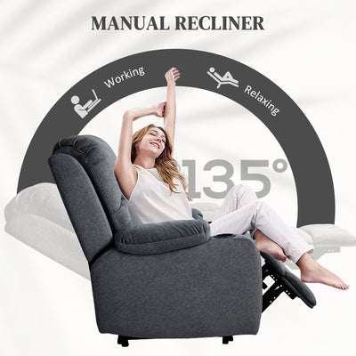 HOMCOM Microfibre Manual Reclining Armchair, with Footrest - Black 