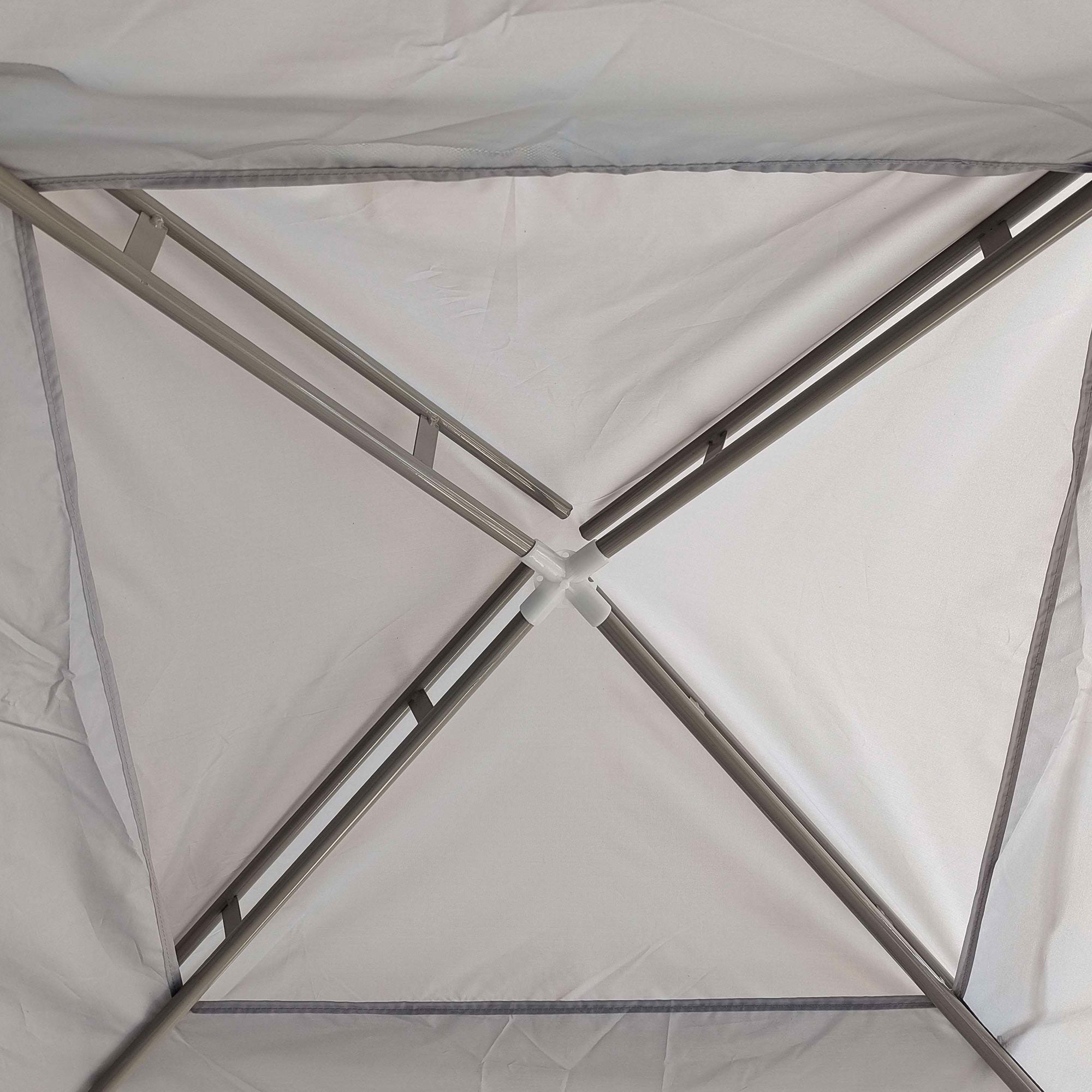 Outsunny 3 x 3 m Gazebo, Netting Party Tent, Patio Canopy Outdoor Event Shelter with Double Tier Roof, Light Grey 
