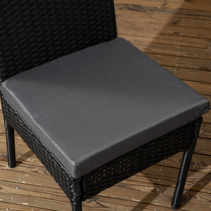 Outsunny Set of Four Armless Rattan Garden Chairs - Black 