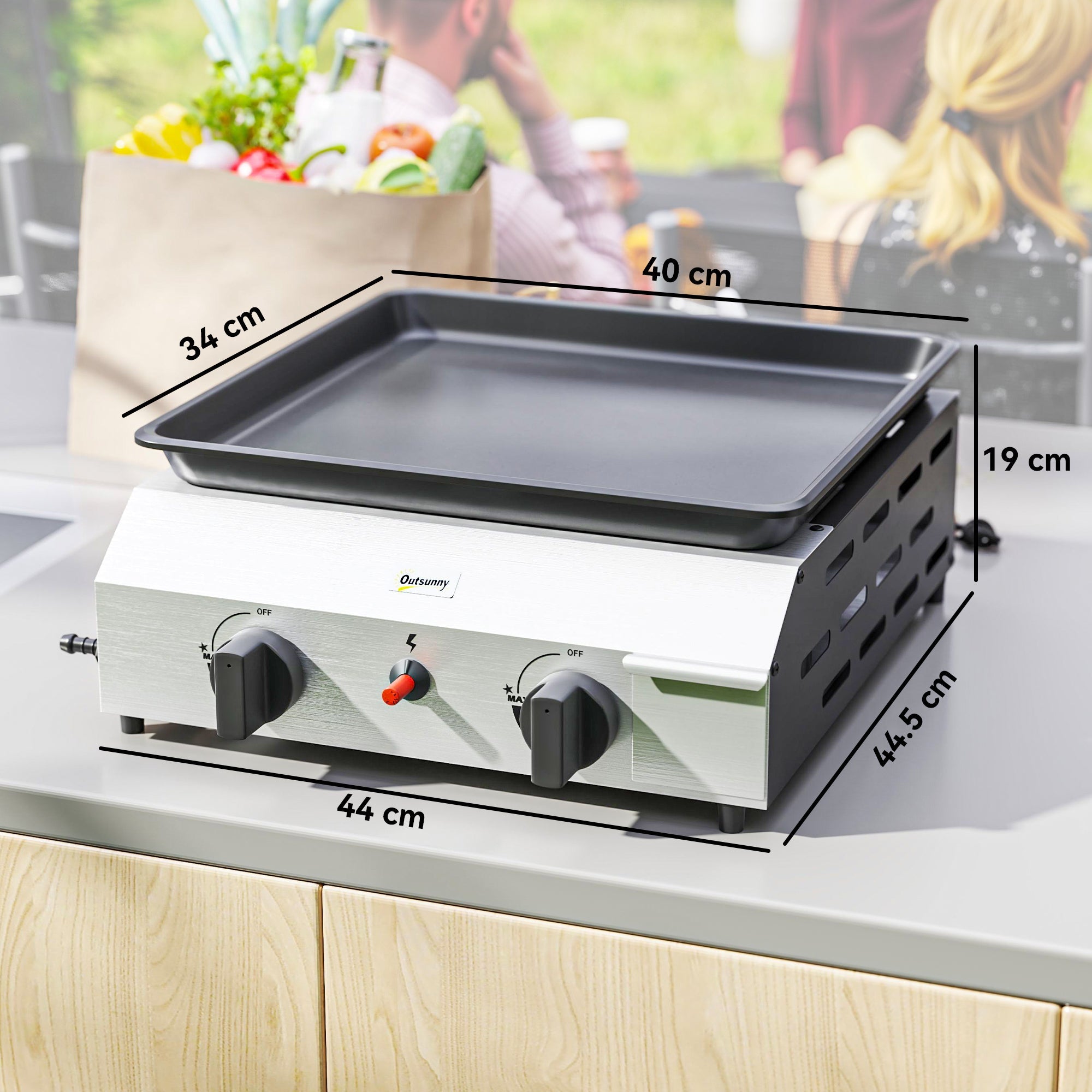 Outsunny Two Burner Portable Gas Grill 