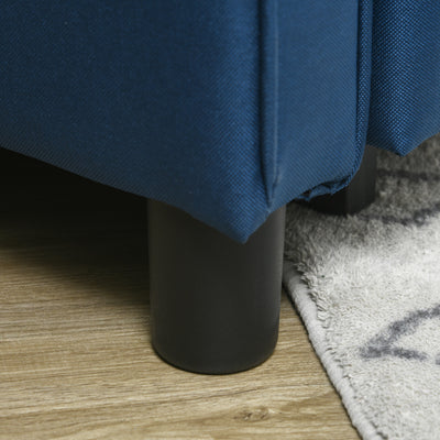 HOMCOM Linen-Look Single Chair Bed - Blue 