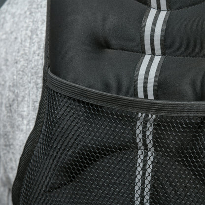 HOMCOM 10KG Weighted Vest, Running Weight Vest with Adjustable Straps, Convenient Pocket and Reflective Strips, for Men and Women Cardio Exercise Strength Training Workout