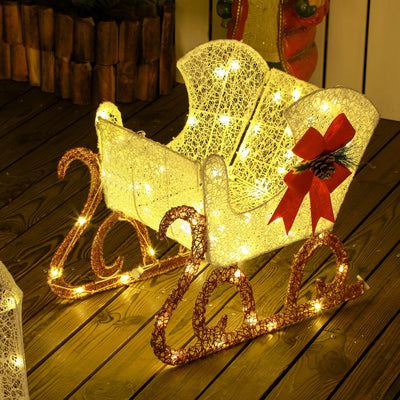 Outsunny 170 LED Light Reindeer and Sleigh Christmas Decoration 