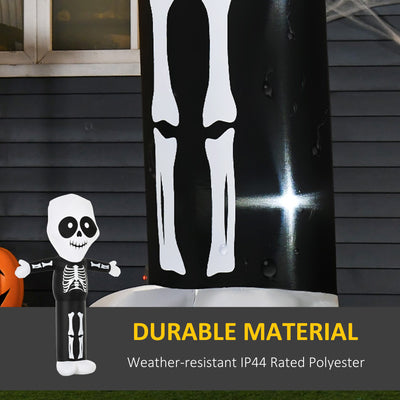 HOMCOM 3m Halloween Inflatable Skeleton Ghost Decoration, LED Lighted for Home Indoor Outdoor Garden Lawn Decoration Party Prop 