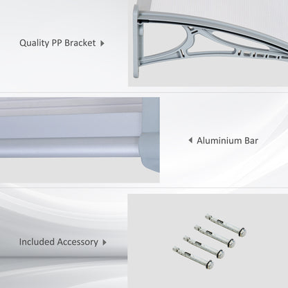 Outsunny Door Awning Canopy Window Rain Shelter Cover Front Back Porch Window Shade 140cm x 70cm 